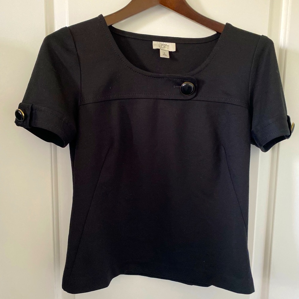 Ann Taylor Loft Blouse with gold rim buttons